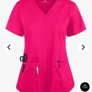 Med Couture Women's Short Sleeve Top in Bright Pink